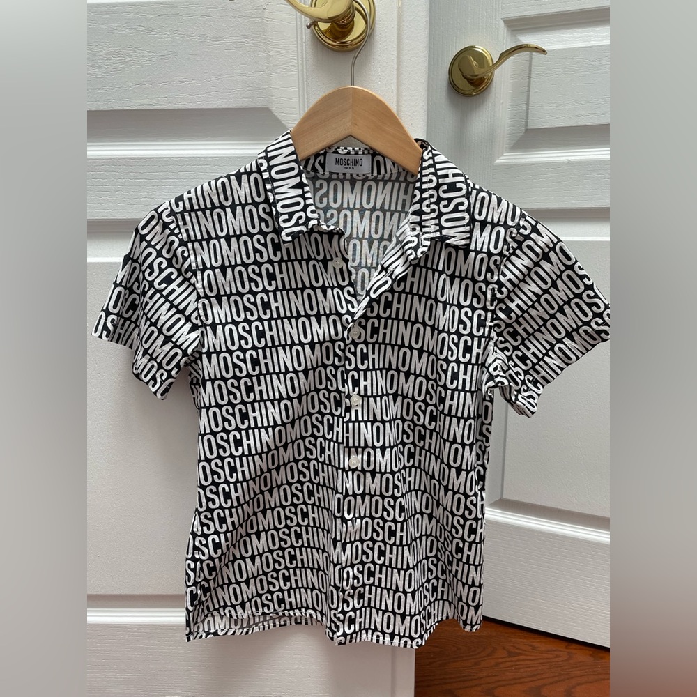 MOSCHINO Teen Button Up Short Sleeve Top